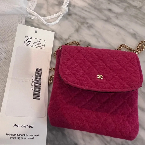 Chanel  Quilted Red Nano Flap Mini Micro Chain Bag - VINTAGE AUTHENTICATED - Picture 2 of 9